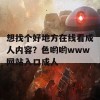 想找个好地方在线看成人内容？色哟哟www网站入口成人