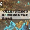 《龙之谷》剑圣加点攻略：提升输出与生存的最佳选择