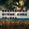 看那些高质量的欧洲无需打码视频：欧洲精品无码一级毛片