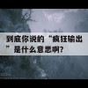 到底你说的“疯狂输出”是什么意思啊？