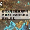 各国足球队在亚洲的排名盘点：亚洲排名足球国家队排名