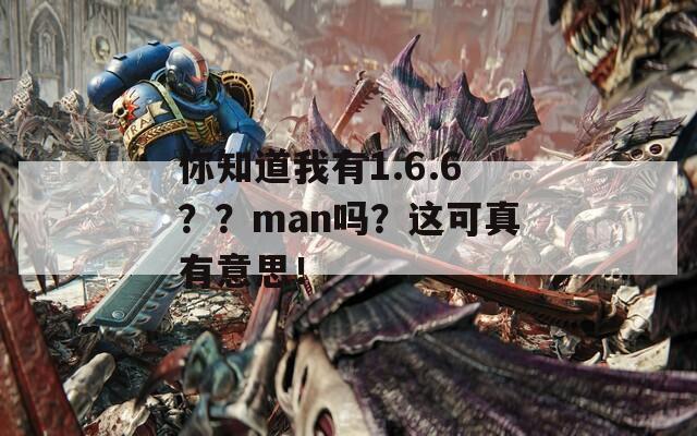 你知道我有1.6.6？？man吗？这可真有意思！