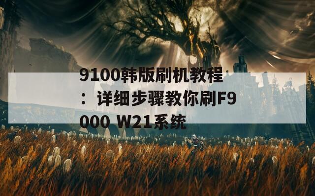 9100韩版刷机教程：详细步骤教你刷F9000 W21系统