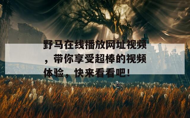 野马在线播放网址视频，带你享受超棒的视频体验，快来看看吧！