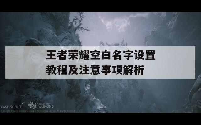 王者荣耀空白名字设置教程及注意事项解析