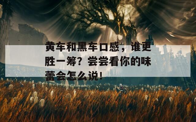 黄车和黑车口感，谁更胜一筹？尝尝看你的味蕾会怎么说！