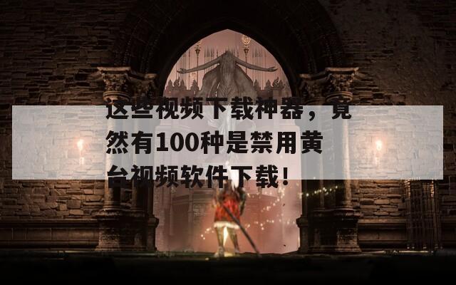 这些视频下载神器，竟然有100种是禁用黄台视频软件下载！