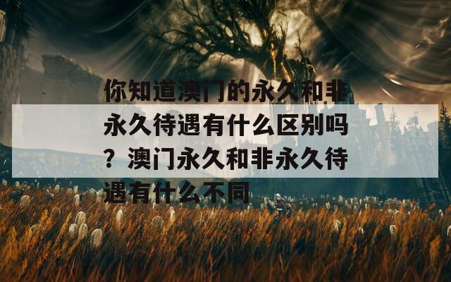 你知道澳门的永久和非永久待遇有什么区别吗？澳门永久和非永久待遇有什么不同