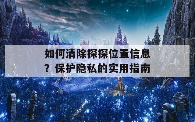 如何清除探探位置信息？保护隐私的实用指南