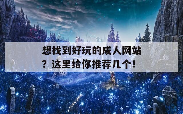 想找到好玩的成人网站？这里给你推荐几个！