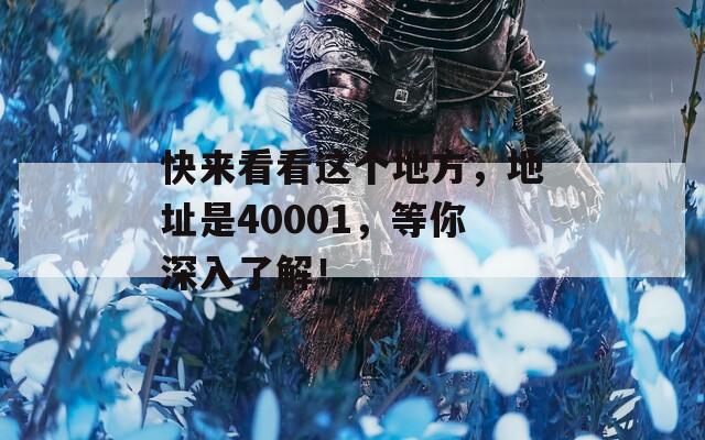 快来看看这个地方，地址是40001，等你深入了解！