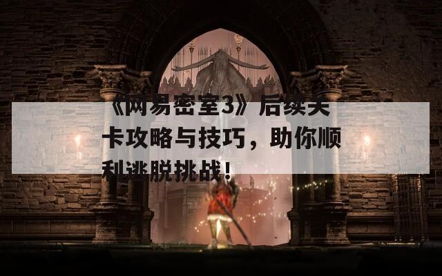 《网易密室3》后续关卡攻略与技巧，助你顺利逃脱挑战！