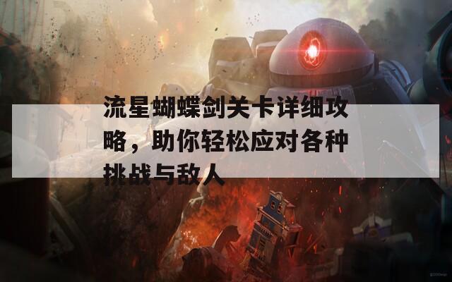 流星蝴蝶剑关卡详细攻略，助你轻松应对各种挑战与敌人