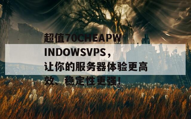 超值70CHEAPWINDOWSVPS，让你的服务器体验更高效、稳定性更强！