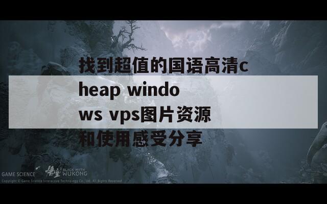 找到超值的国语高清cheap windows vps图片资源和使用感受分享