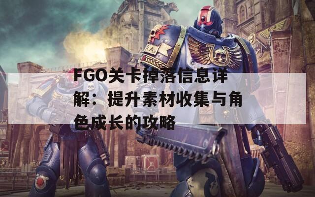 FGO关卡掉落信息详解：提升素材收集与角色成长的攻略